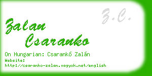 zalan csaranko business card